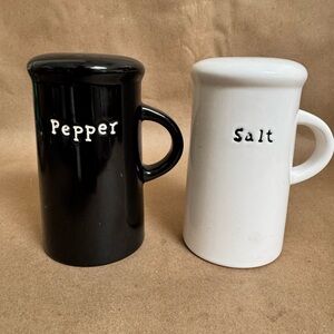 Pottery Barn Ceramic Salt and Pepper Shakers. 4.5” by 2.5”